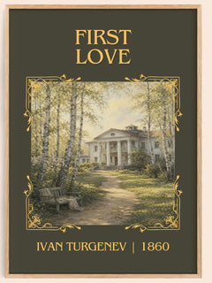 First Love Classic Book Art Print by Ivan Turgenev – book poster