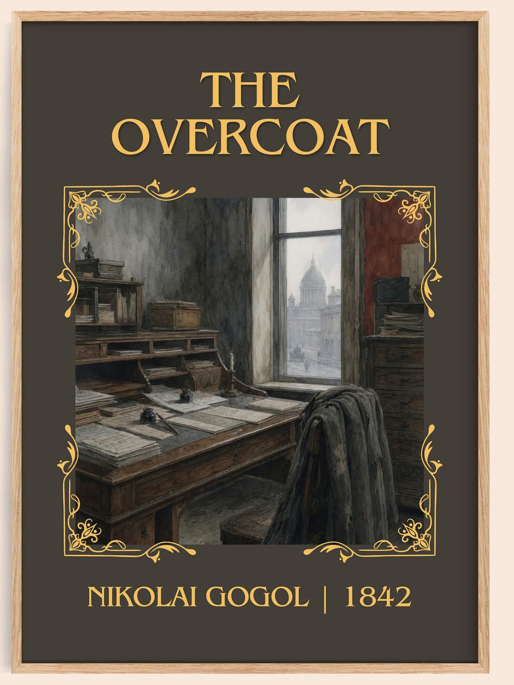 The Overcoat Classic Book Art Print by Nikolai Gogol – book poster
