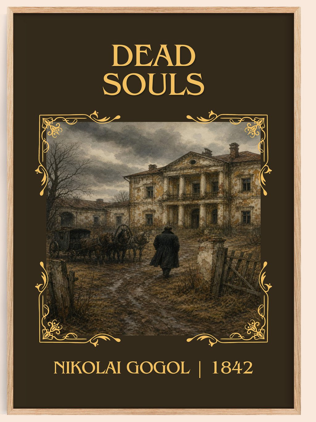 Dead Souls Classic Book Art Print by Nikolai Gogol – book poster