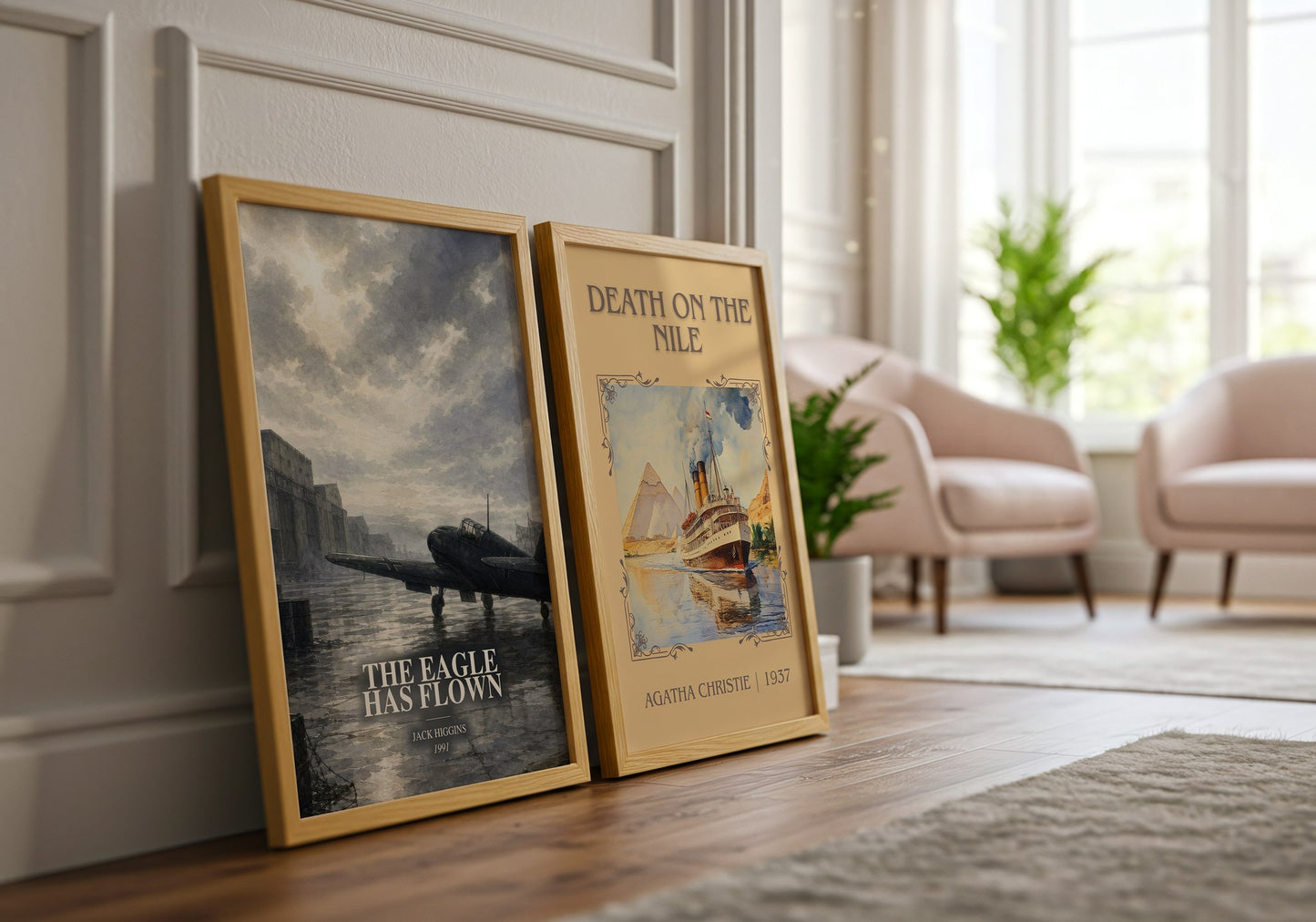 The Eagle Has Flown watercolour print framed by window – literary home decor