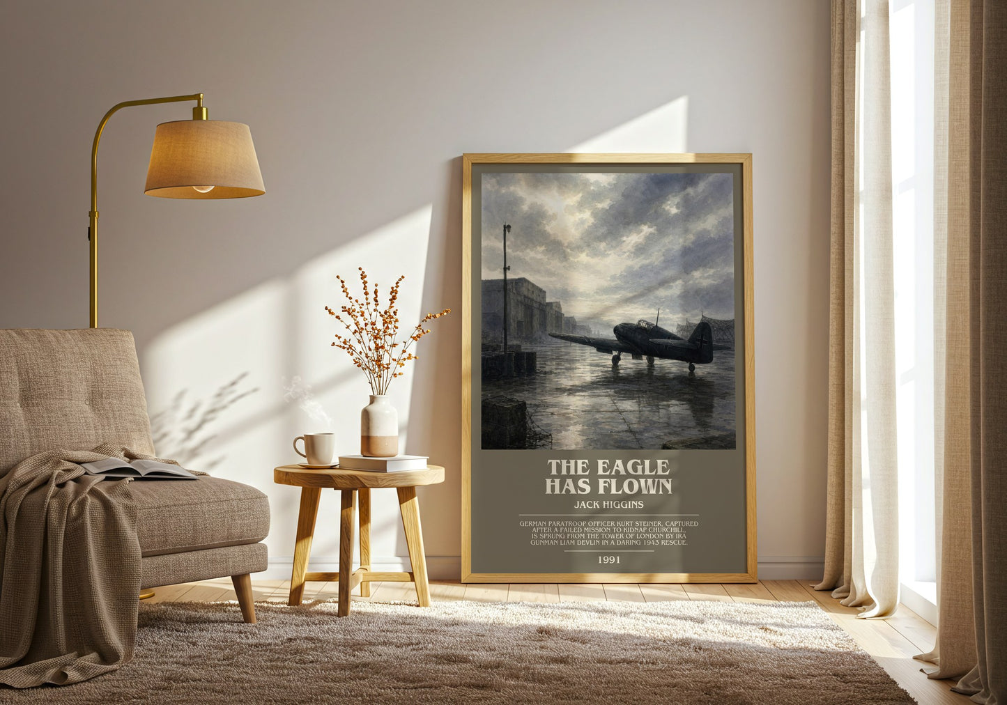 The Eagle Has Flown bookish print on bookshelf – Jack Higgins fan gift