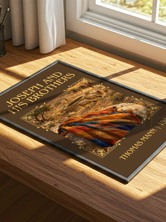 Joseph and His Brothers Classic Book Art Print by Thomas Mann – print on a sunlit desk