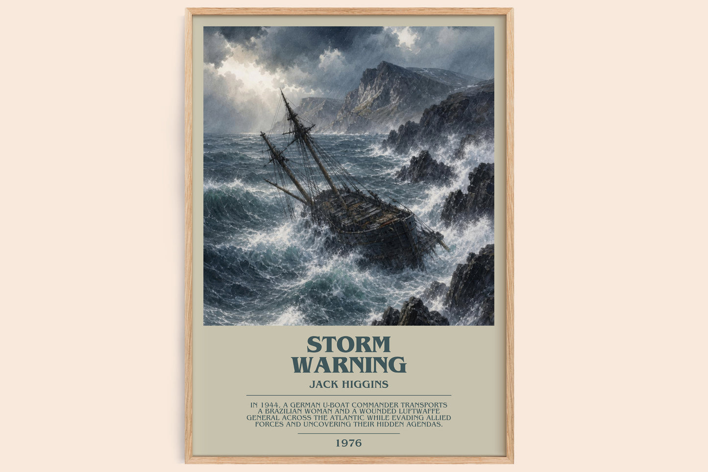 Storm Warning bookish book poster by Jack Higgins – framed literary art print