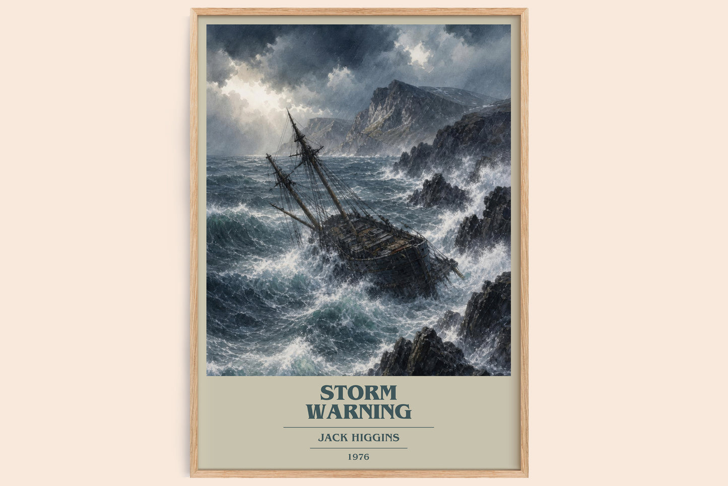 Storm Warning book cover book poster by Jack Higgins – framed literary art print