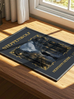 Steppenwolf Classic Book Art Print by Hermann Hesse – print on a sunlit desk
