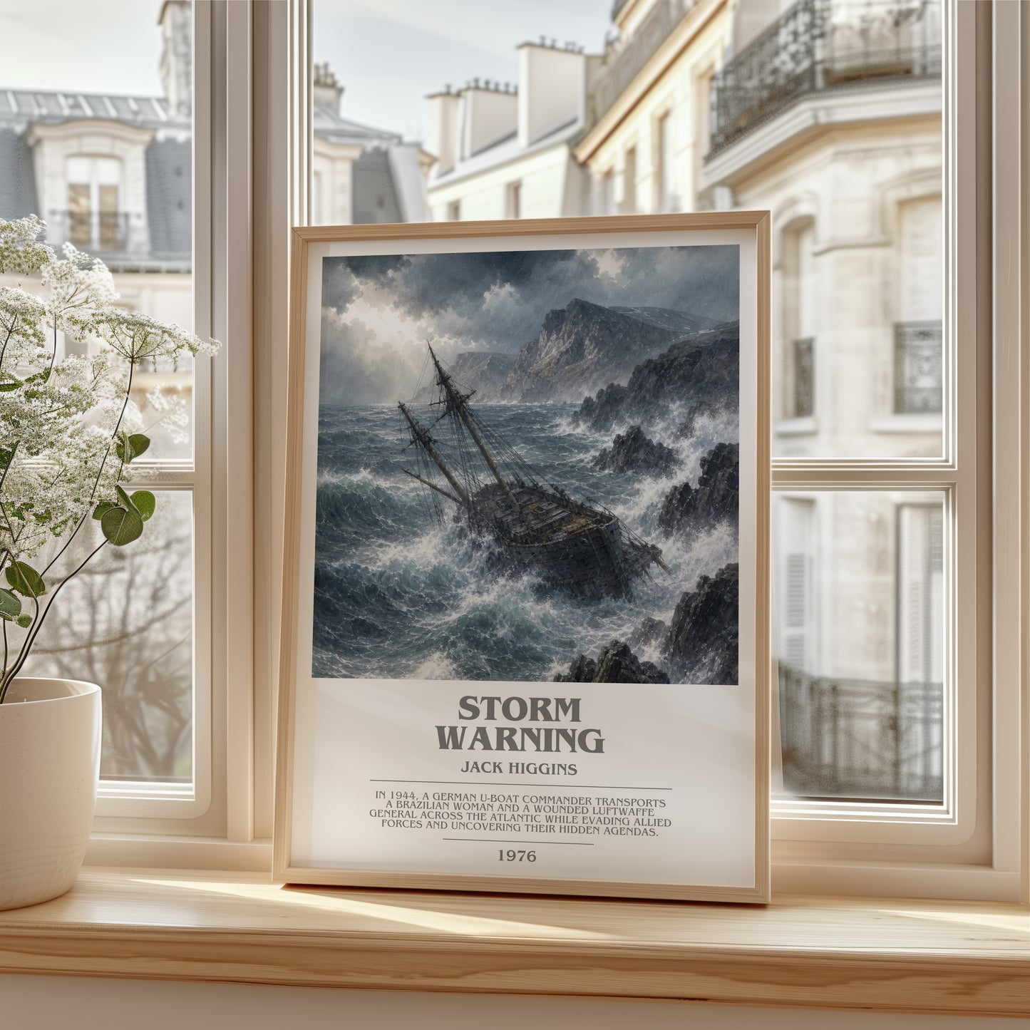 Storm Warning bookish poster colour and style options – Jack Higgins book art