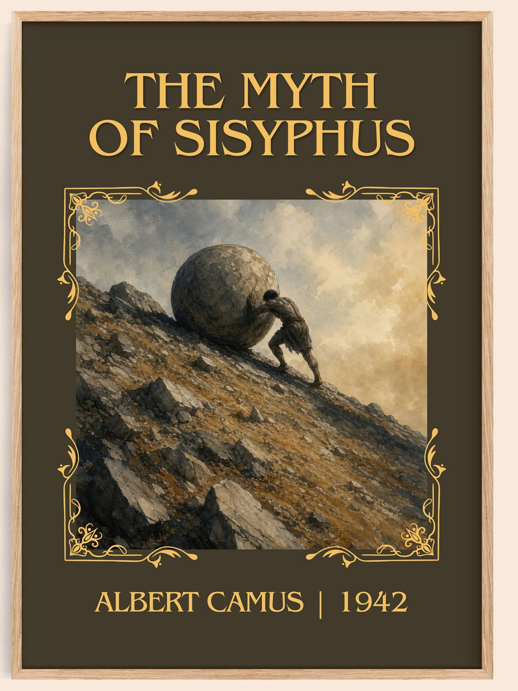 The Myth of Sisyphus Classic Book Art Print by Albert Camus – book poster