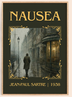 Nausea Classic Book Art Print by Jean-Paul Sartre – book poster