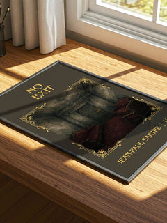No Exit Classic Book Art Print by Jean-Paul Sartre – print on a sunlit desk