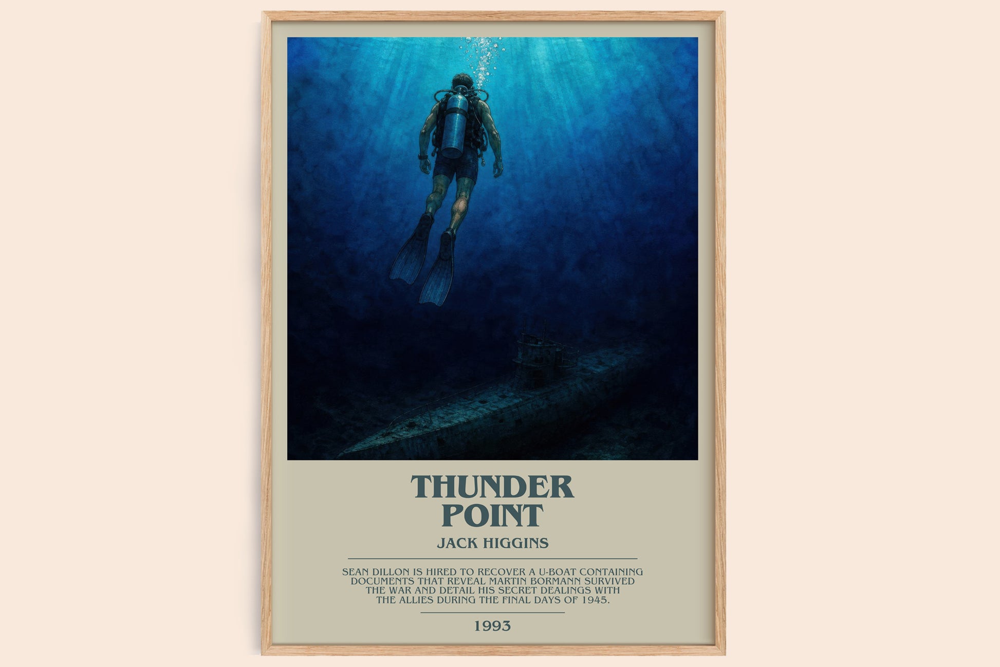 Thunder Point bookish book poster by Jack Higgins – framed literary art print