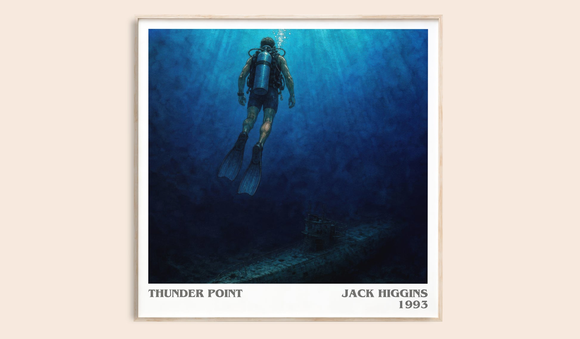 Thunder Point literary book poster by Jack Higgins – framed literary art print