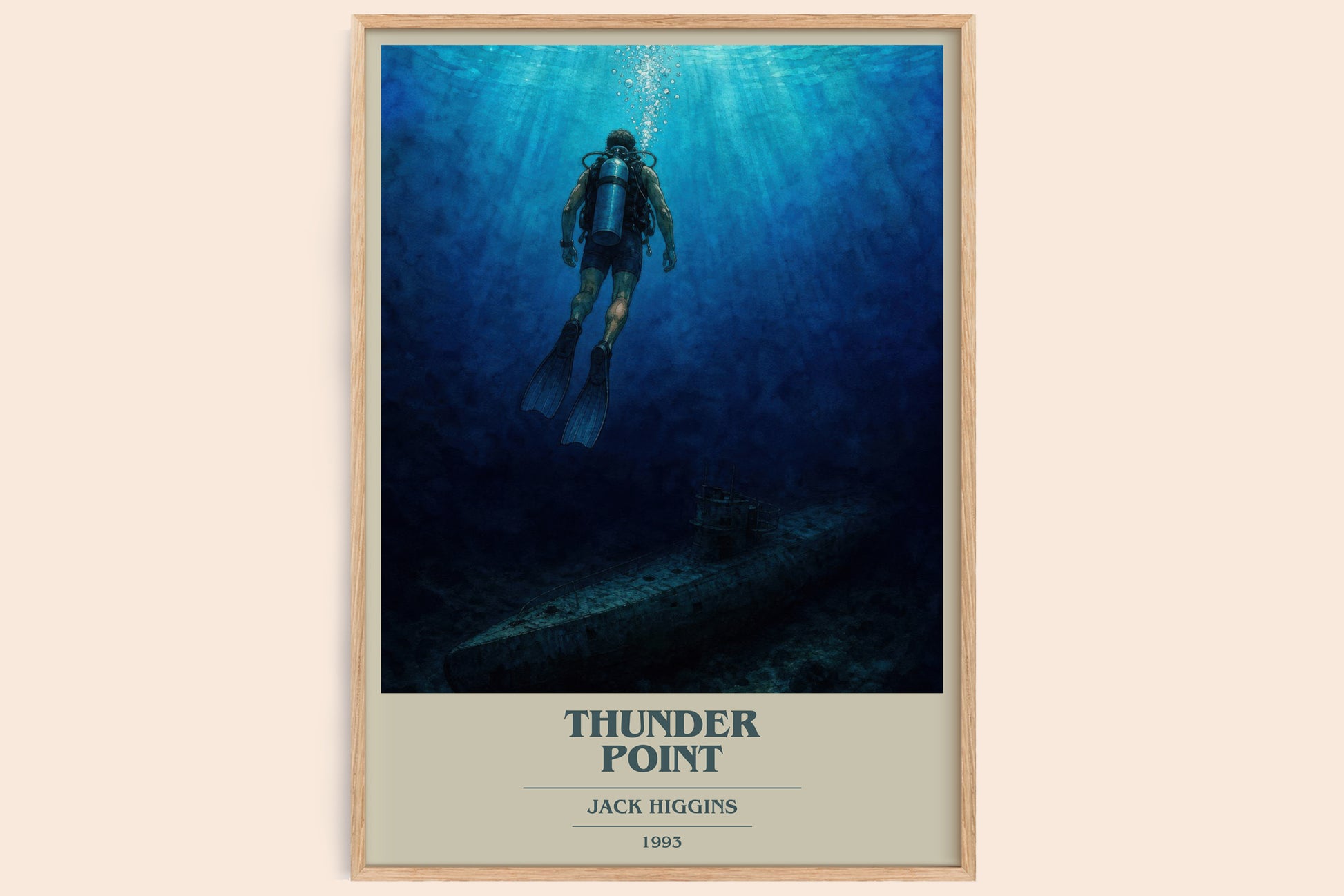 Thunder Point book cover book poster by Jack Higgins – framed literary art print