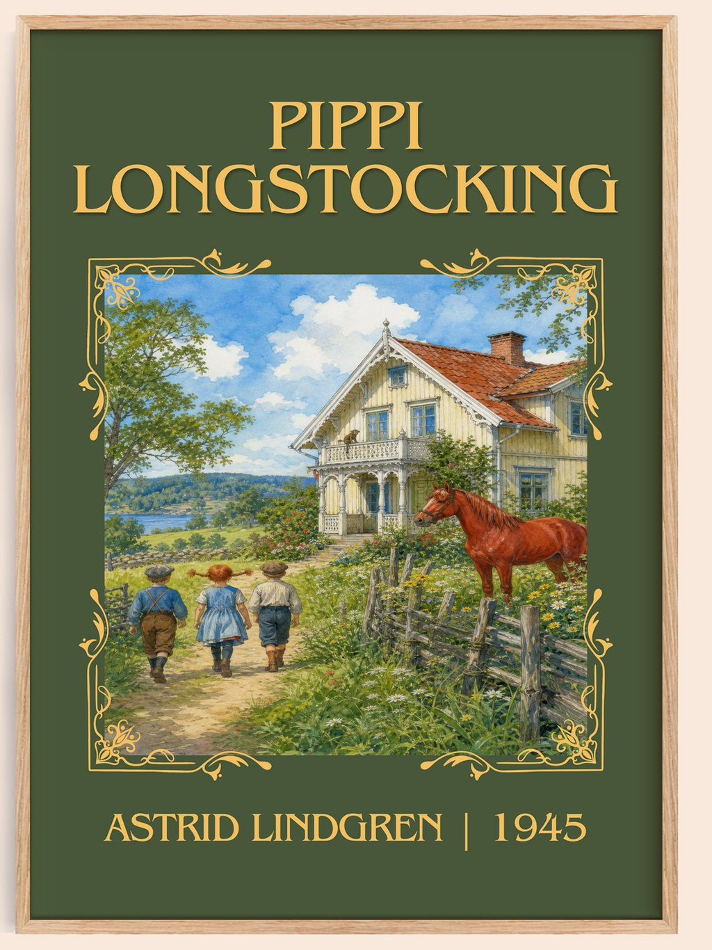 Pippi Longstocking Classic Book Art Print by Astrid Lindgren – book poster
