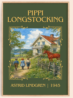 Pippi Longstocking Classic Book Art Print by Astrid Lindgren – book poster