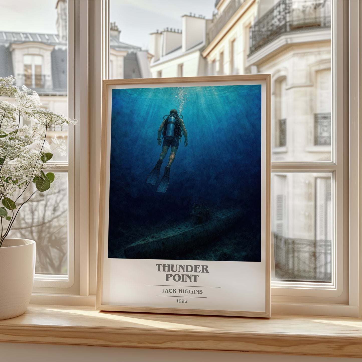 Thunder Point book cover poster colour and style options – Jack Higgins book art