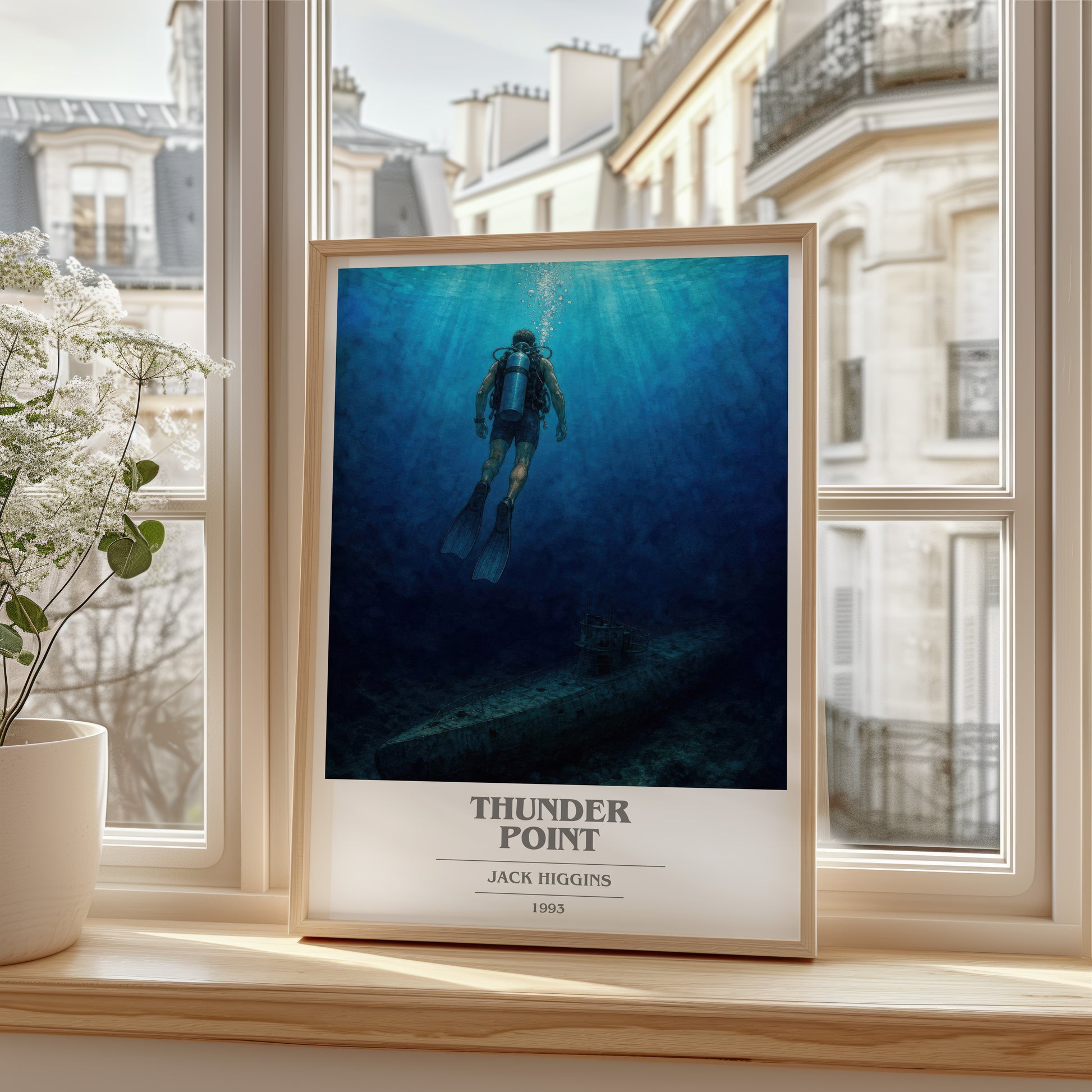 Thunder Point book cover poster colour and style options – Jack Higgins book art