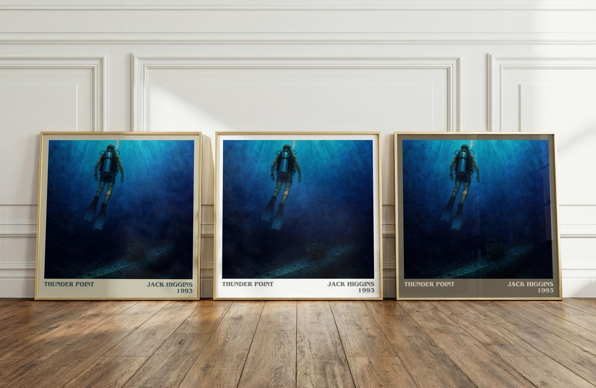 Thunder Point literary art print colour and style options – Jack Higgins book art