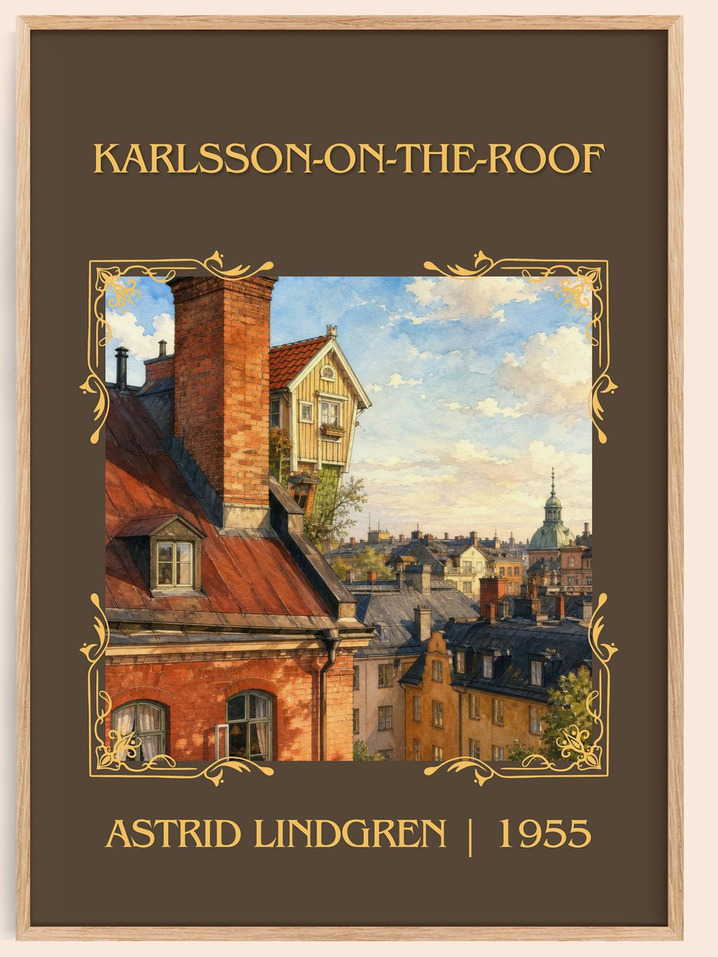 Karlsson-on-the-Roof Classic Book Art Print by Astrid Lindgren – book poster