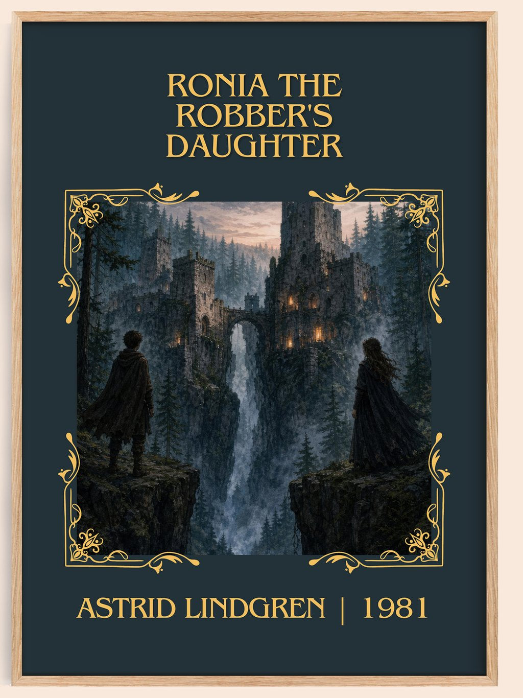 Ronia the Robber's Daughter Classic Book Art Print by Astrid Lindgren – book poster