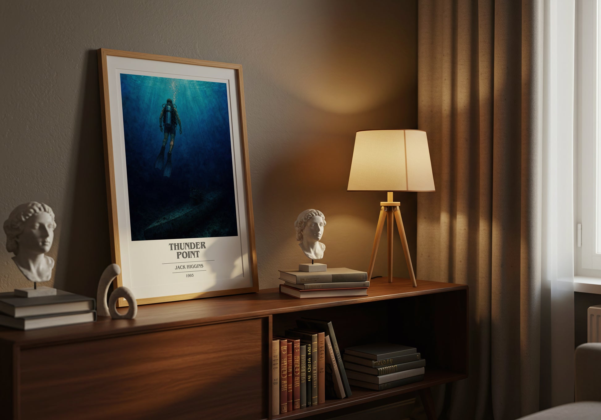 Thunder Point book cover book poster framed on wall – thriller wall art