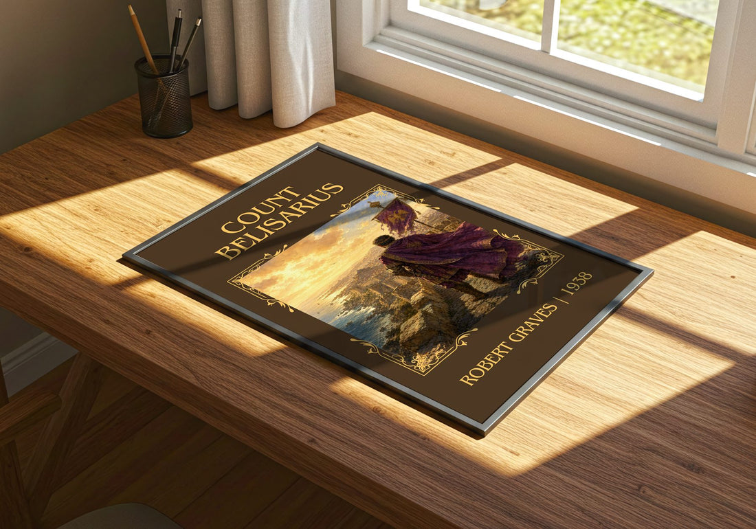 Count Belisarius Classic Book Art Print by Robert Graves – print on a sunlit desk