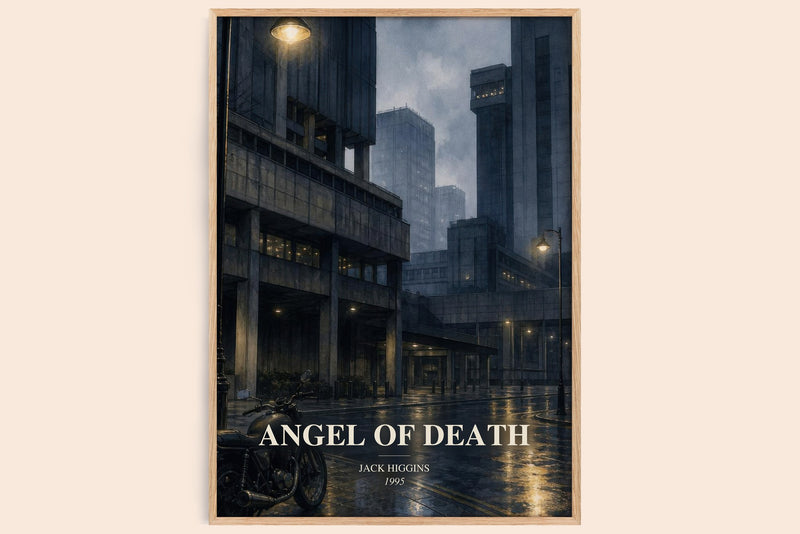 Angel Of Death watercolour book poster by Jack Higgins – framed literary art print