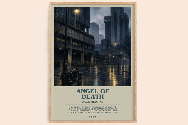 Angel Of Death bookish book poster by Jack Higgins – framed literary art print