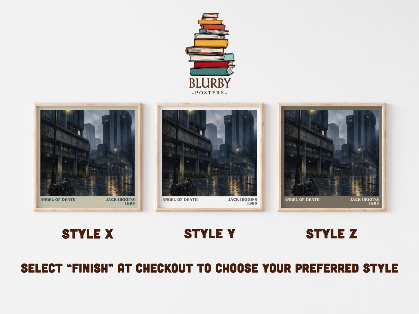 Angel Of Death literary print in frame leaning in hallway – thriller wall art