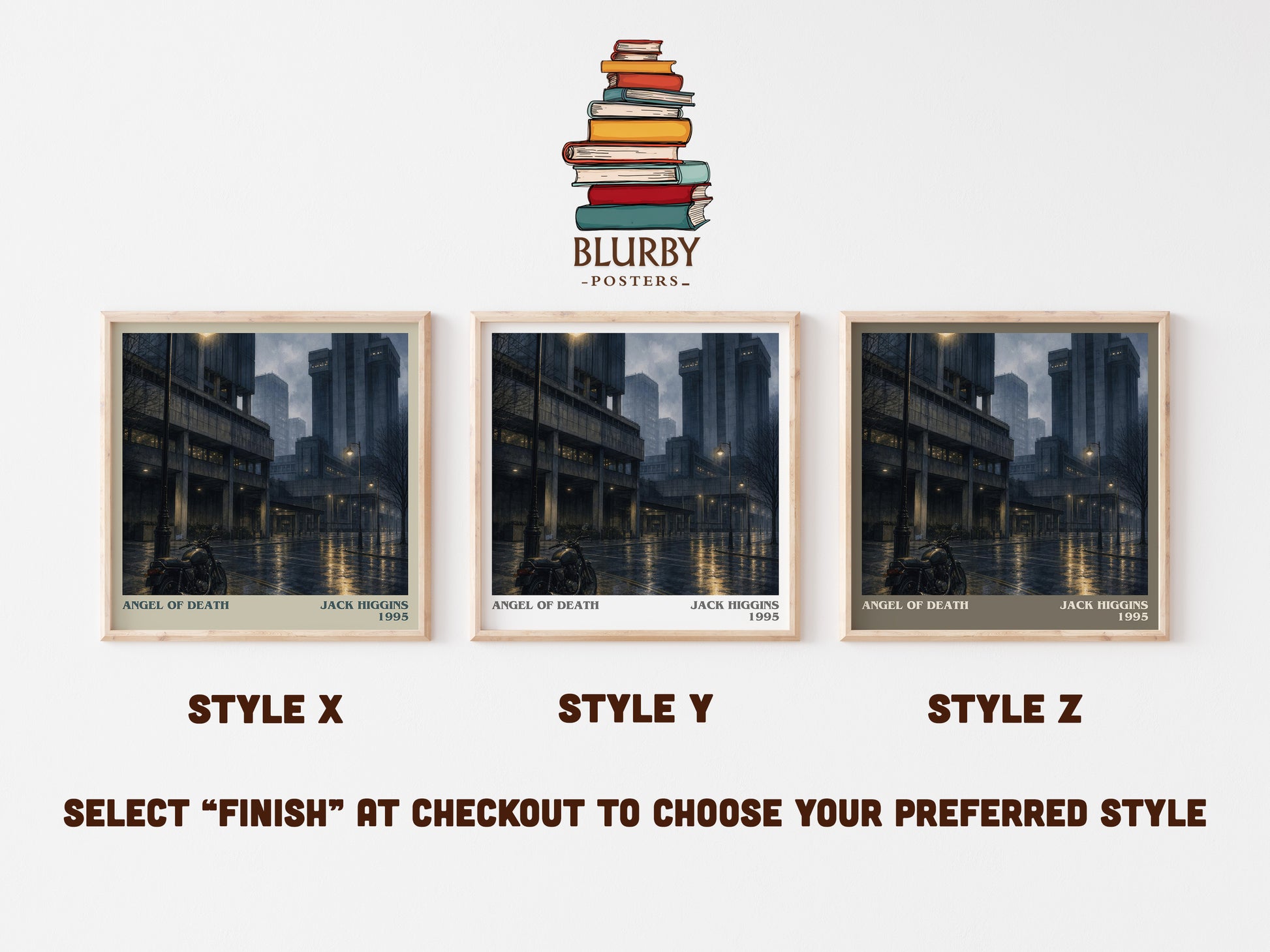 Angel Of Death literary print in frame leaning in hallway – thriller wall art