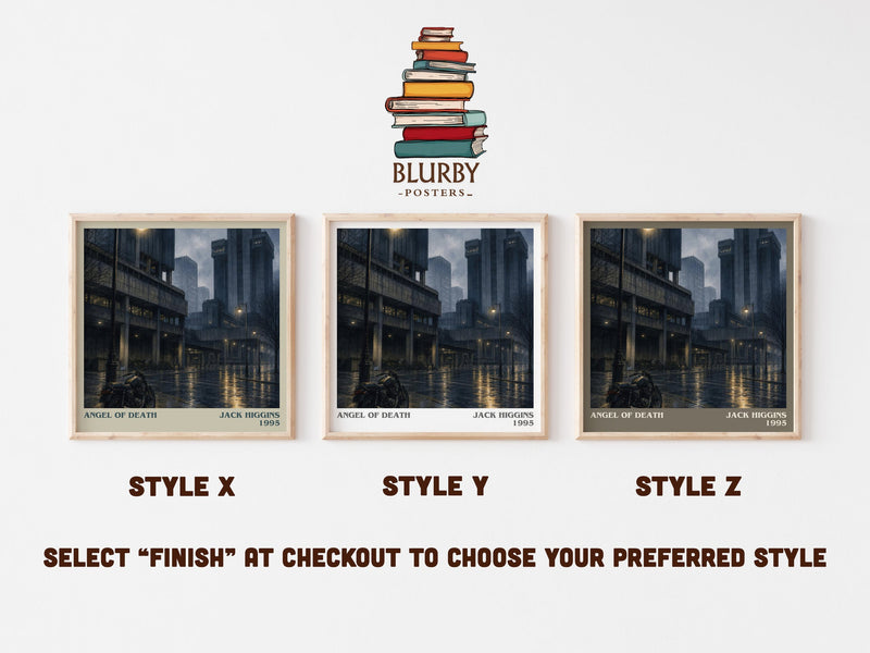 Angel Of Death literary print in frame leaning in hallway – thriller wall art