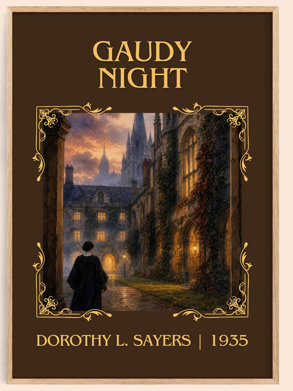 Gaudy Night Classic Book Art Print by Dorothy L. Sayers – book poster
