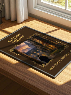 Gaudy Night Classic Book Art Print by Dorothy L. Sayers – print on a sunlit desk