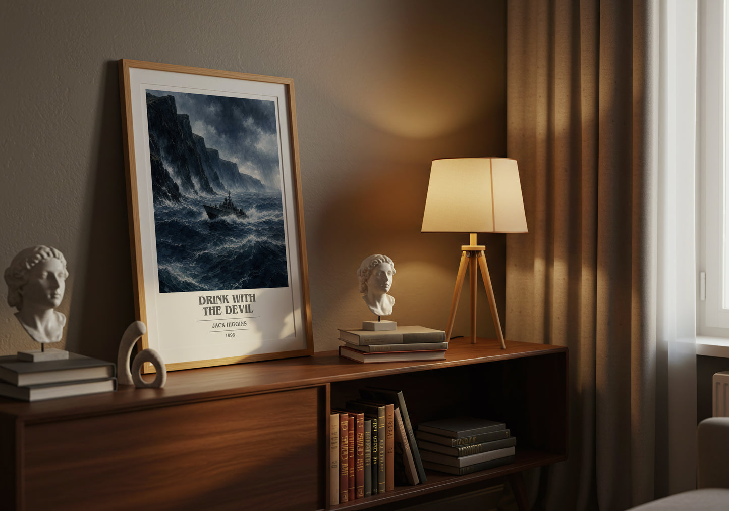 Drink With The Devil book cover book poster framed on wall – thriller wall art
