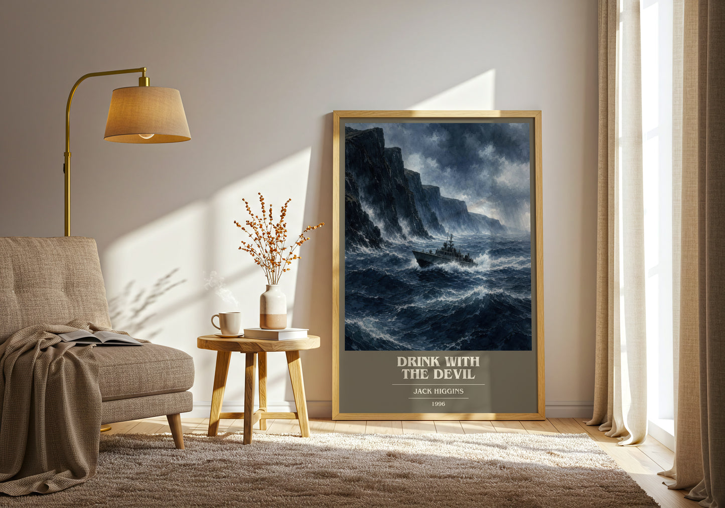 Drink With The Devil book cover print on bookshelf – Jack Higgins fan gift
