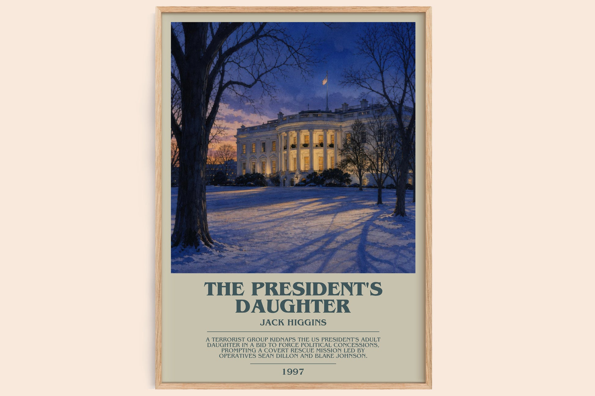The President'S Daughter bookish book poster by Jack Higgins – framed literary art print