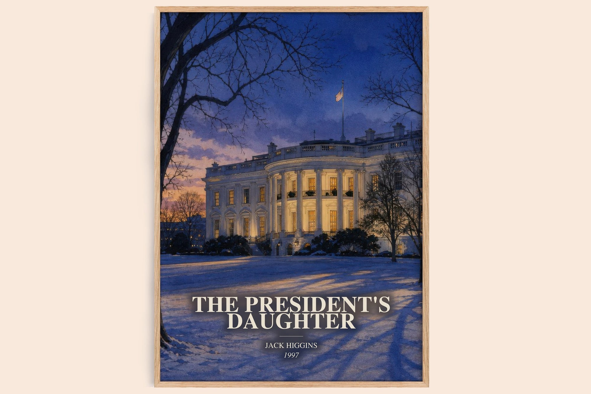The President'S Daughter watercolour book poster by Jack Higgins – framed literary art print