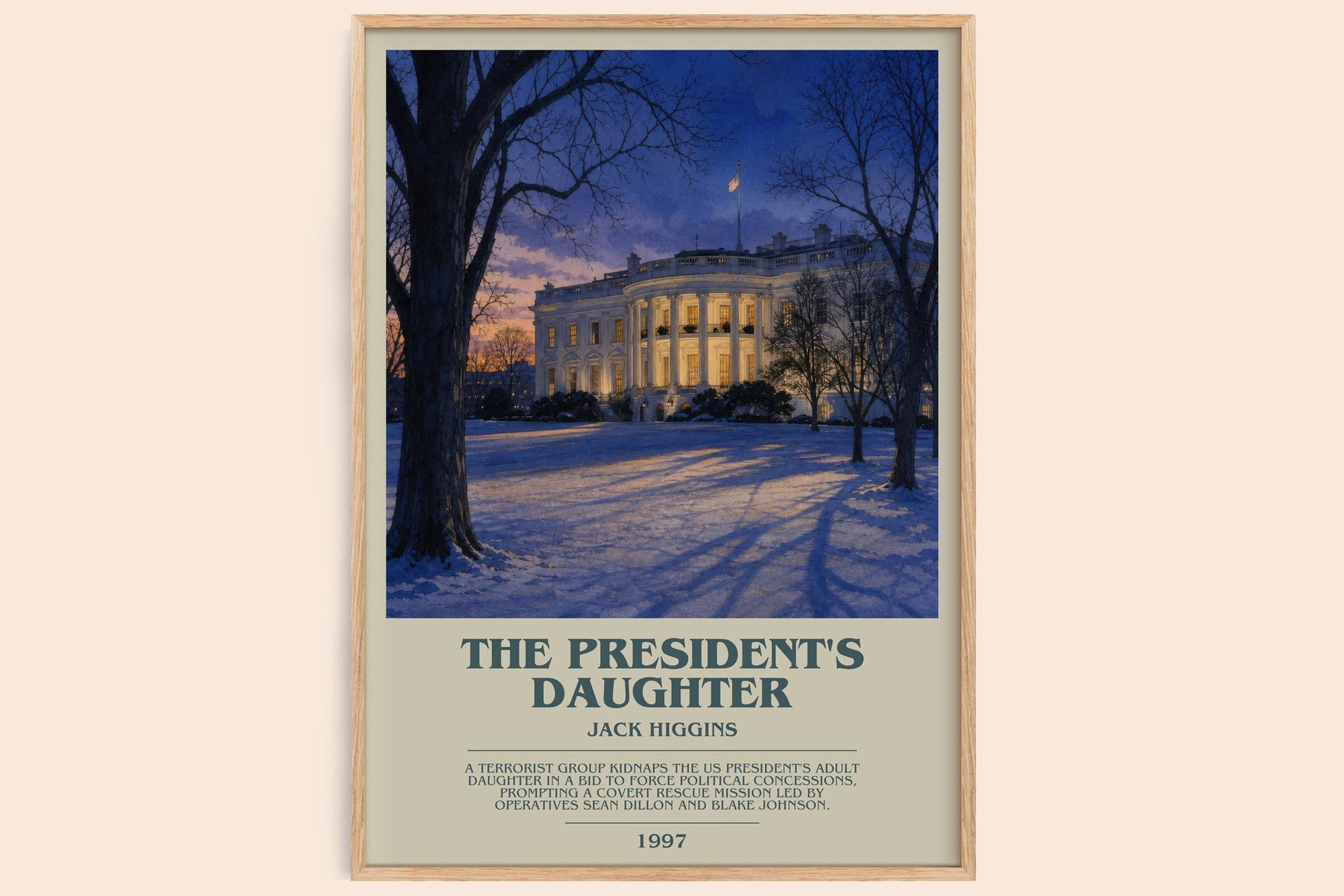 The President'S Daughter bookish book poster by Jack Higgins – framed literary art print