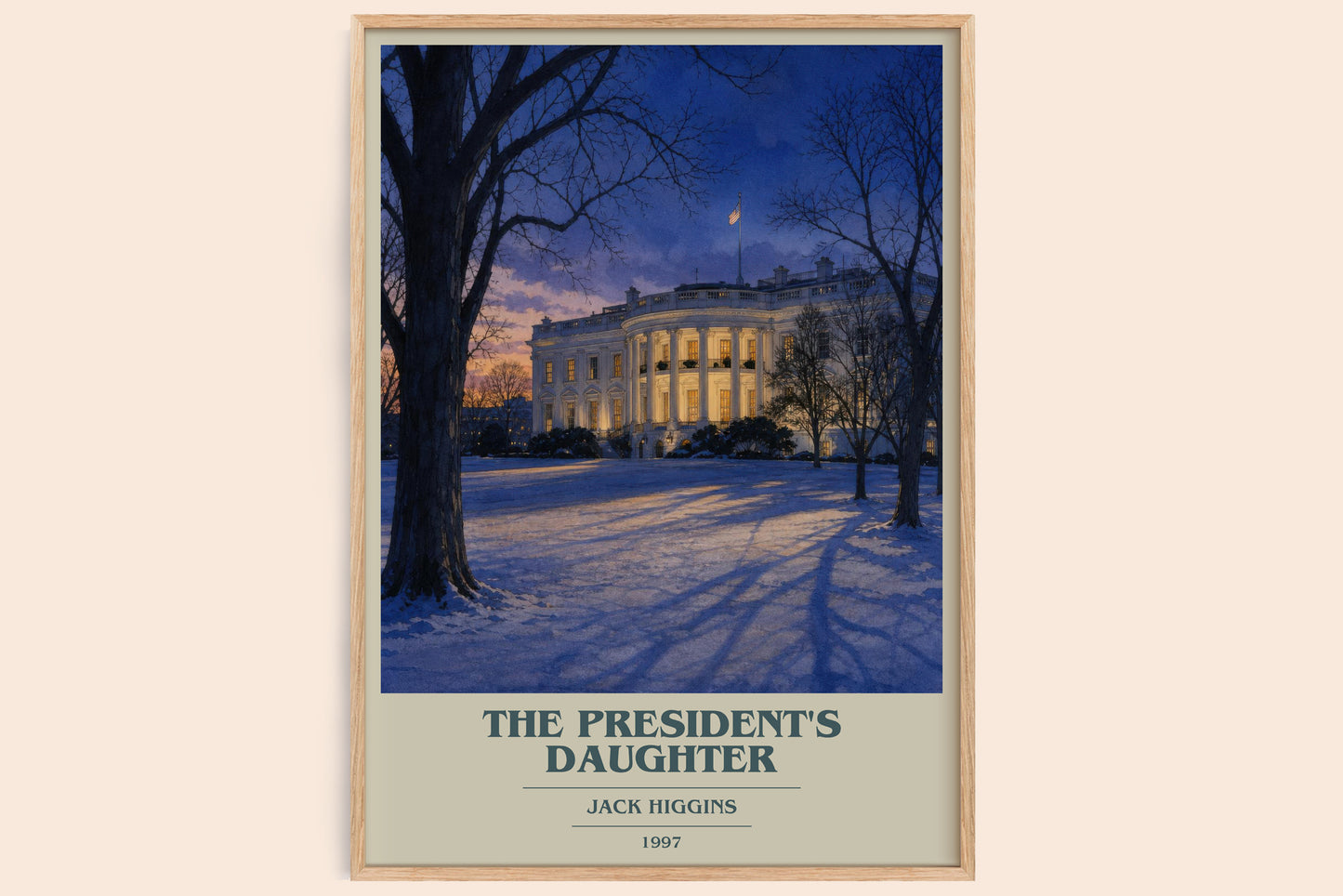 The President'S Daughter book cover book poster by Jack Higgins – framed literary art print