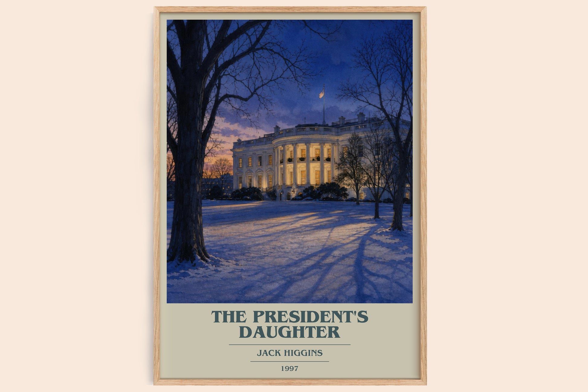 The President'S Daughter book cover book poster by Jack Higgins – framed literary art print