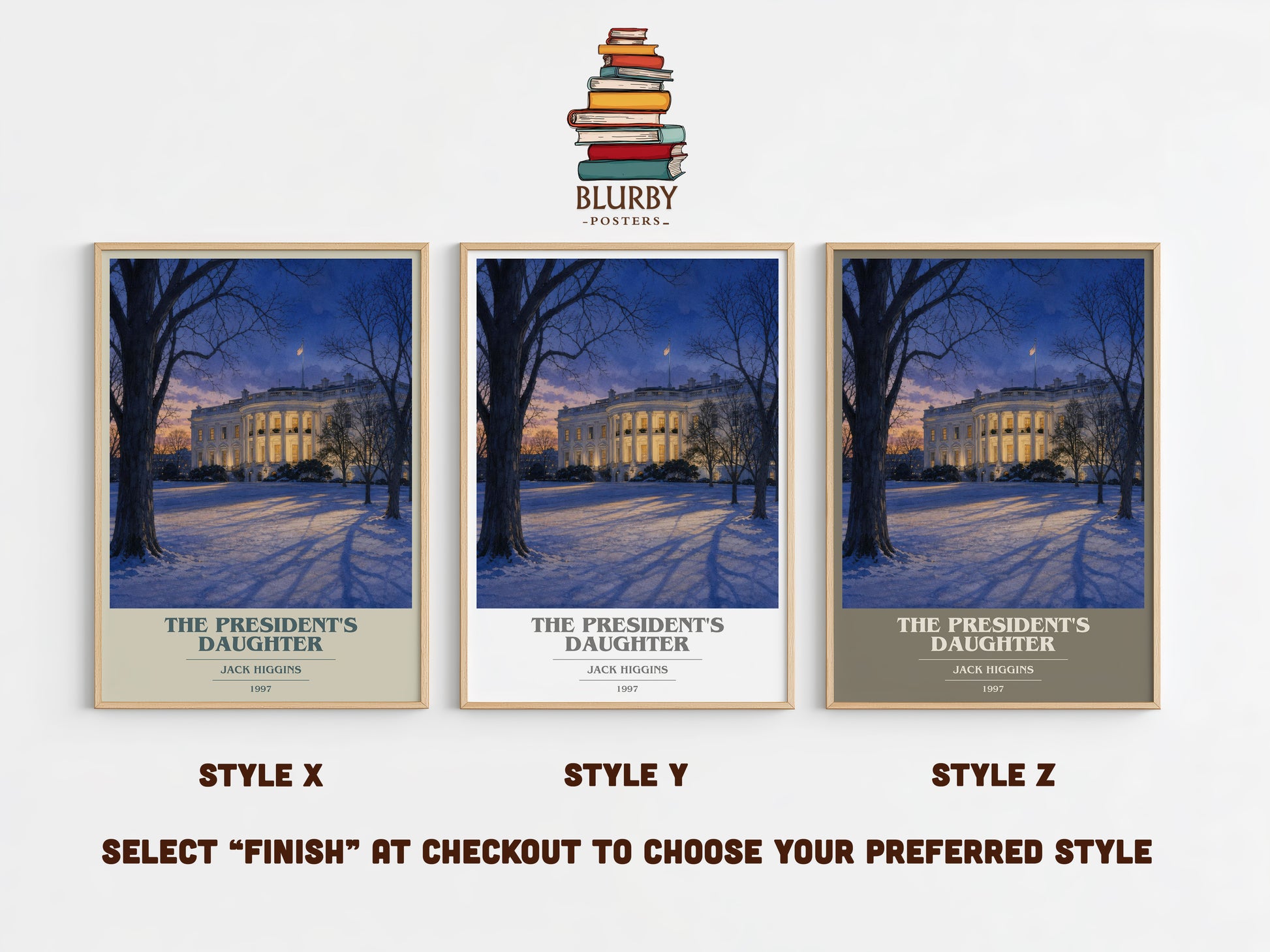 The President'S Daughter book cover print in frame leaning in hallway – thriller wall art