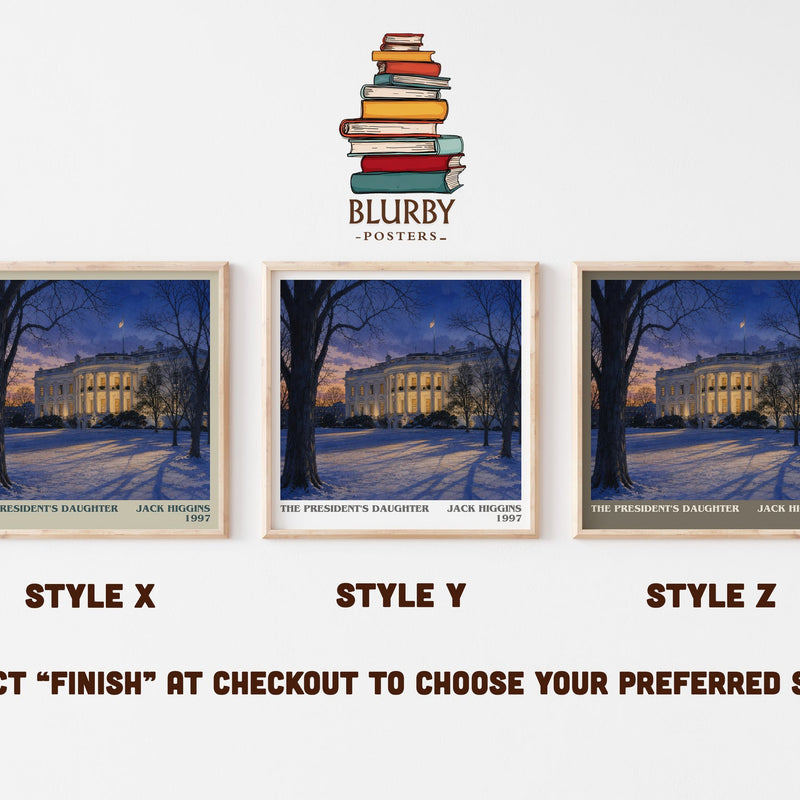 The President'S Daughter literary print in frame leaning in hallway – thriller wall art