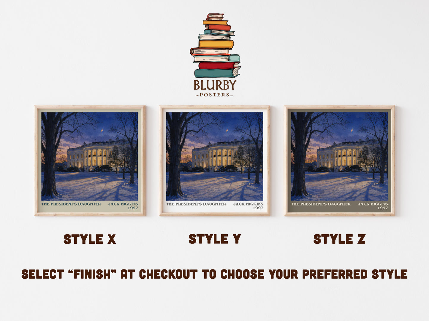 The President'S Daughter literary print in frame leaning in hallway – thriller wall art
