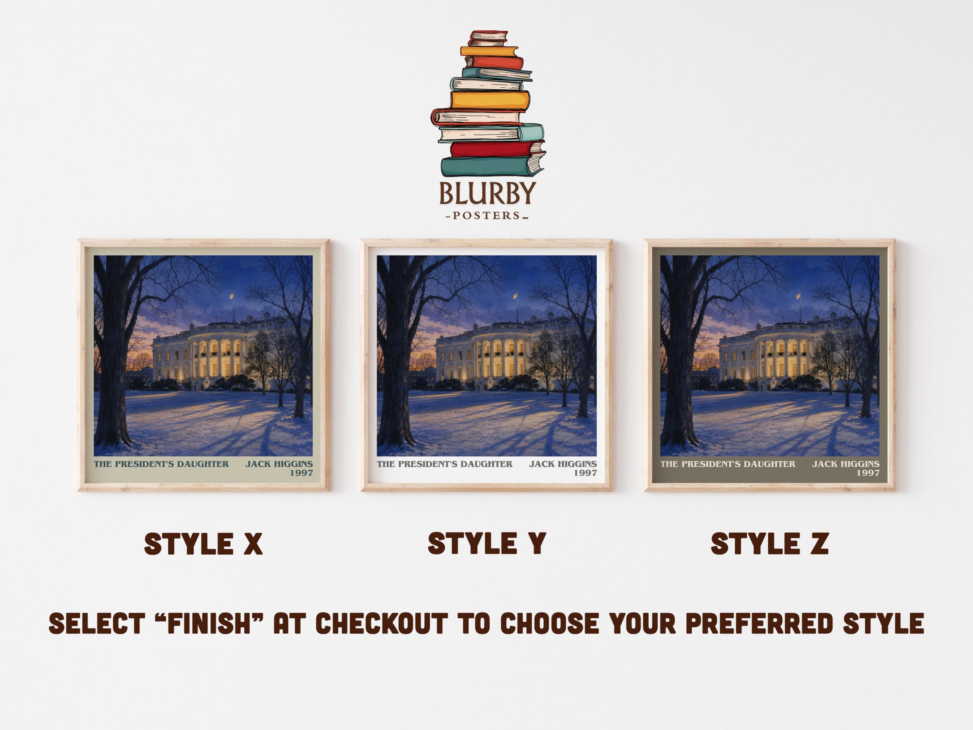 The President'S Daughter literary print in frame leaning in hallway – thriller wall art
