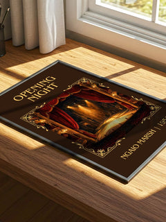 Opening Night Classic Book Art Print by Ngaio Marsh – print on a sunlit desk