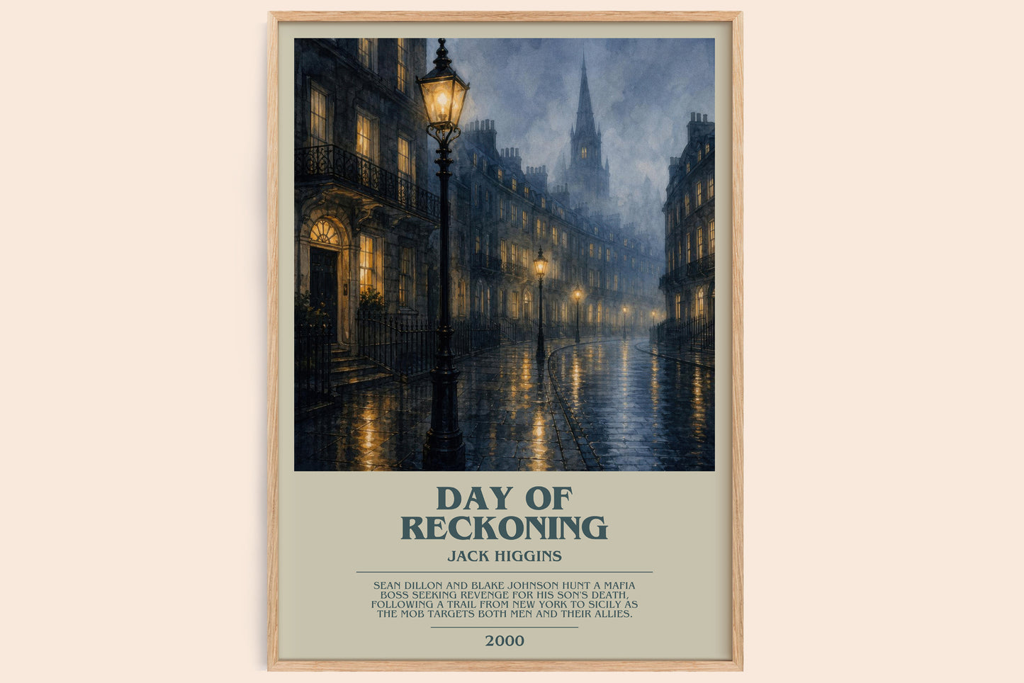 Day Of Reckoning bookish book poster by Jack Higgins – framed literary art print