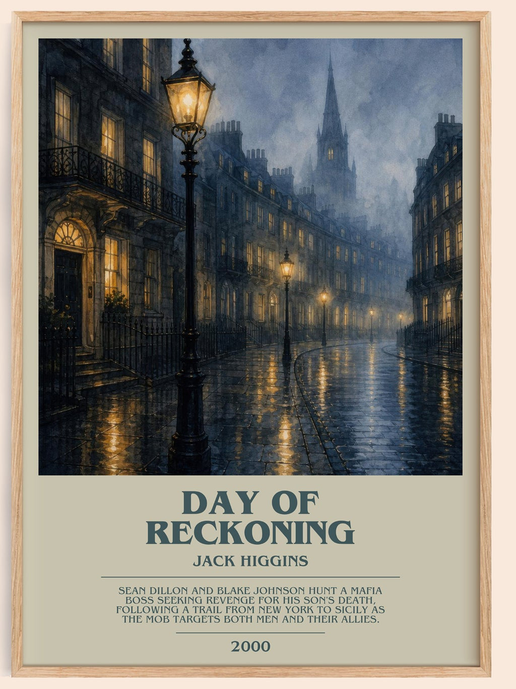 Day Of Reckoning bookish book poster by Jack Higgins – framed literary art print