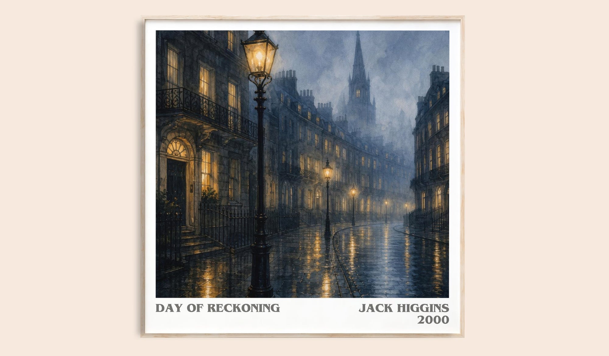 Day Of Reckoning literary book poster by Jack Higgins – framed literary art print