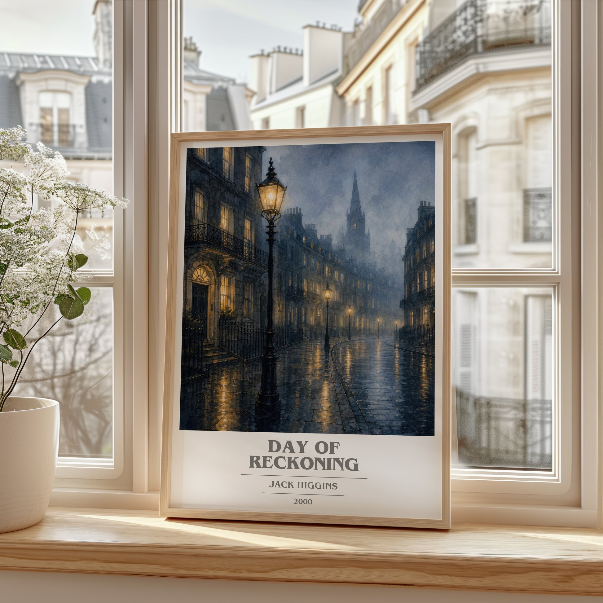 Day Of Reckoning book cover poster colour and style options – Jack Higgins book art