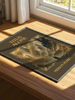 Titus Alone Classic Book Art Print by Mervyn Peake – print on a sunlit desk