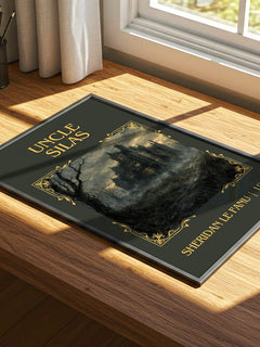 Uncle Silas Classic Book Art Print by Sheridan Le Fanu – print on a sunlit desk
